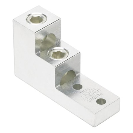 Panduit Mechanical Lug, 750 kcmil Max, 2 Hole, 3/8 in Stud, Aluminum LAM2SB750-38-1Y